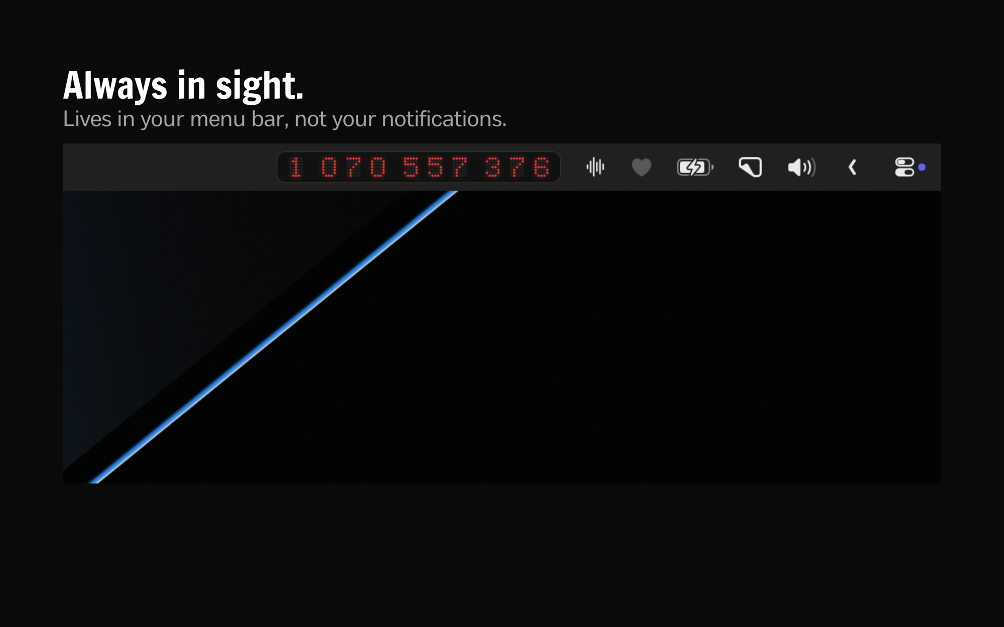 Fewer counter in the macOS menu bar